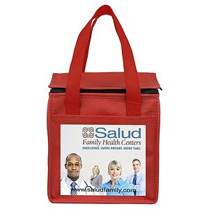 8"W x 8-1/2”H x 6”Gusset - "SUPER FROSTY" Insulated Food Delivery Bag – Lunch Size Tote