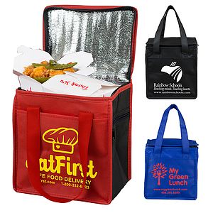 8"W x 8-1/2”H x 6”Gusset - "SUPER FROSTY" Insulated Food Delivery Bag – Lunch Size Tote