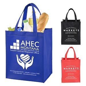 10”W x 12"H x 8" Gusset - "FULL VIEW" Junior Large Imprint Grocery Shopping Tote Bag