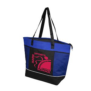 22”W x 16”H x 7 ½”Gusset - "FROST LINE" Super-Sized Insulated Zipper Cooler Tote