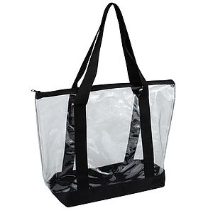 19”W x 13 ½”H x 6”Gusset - "BONDI" Jumbo Clear Zippered Tote Bag