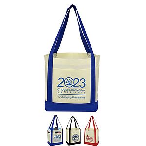 18”W x 12”H x 7” Gusset - "THE CRUISER" Faux Canvas 3-Pocket Value Tote