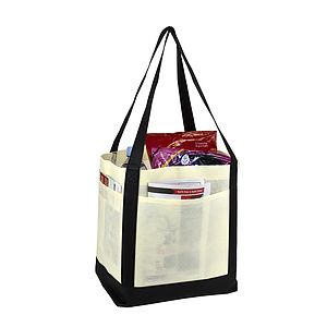 18”W x 12”H x 7” Gusset - "THE CRUISER" Faux Canvas 3-Pocket Value Tote