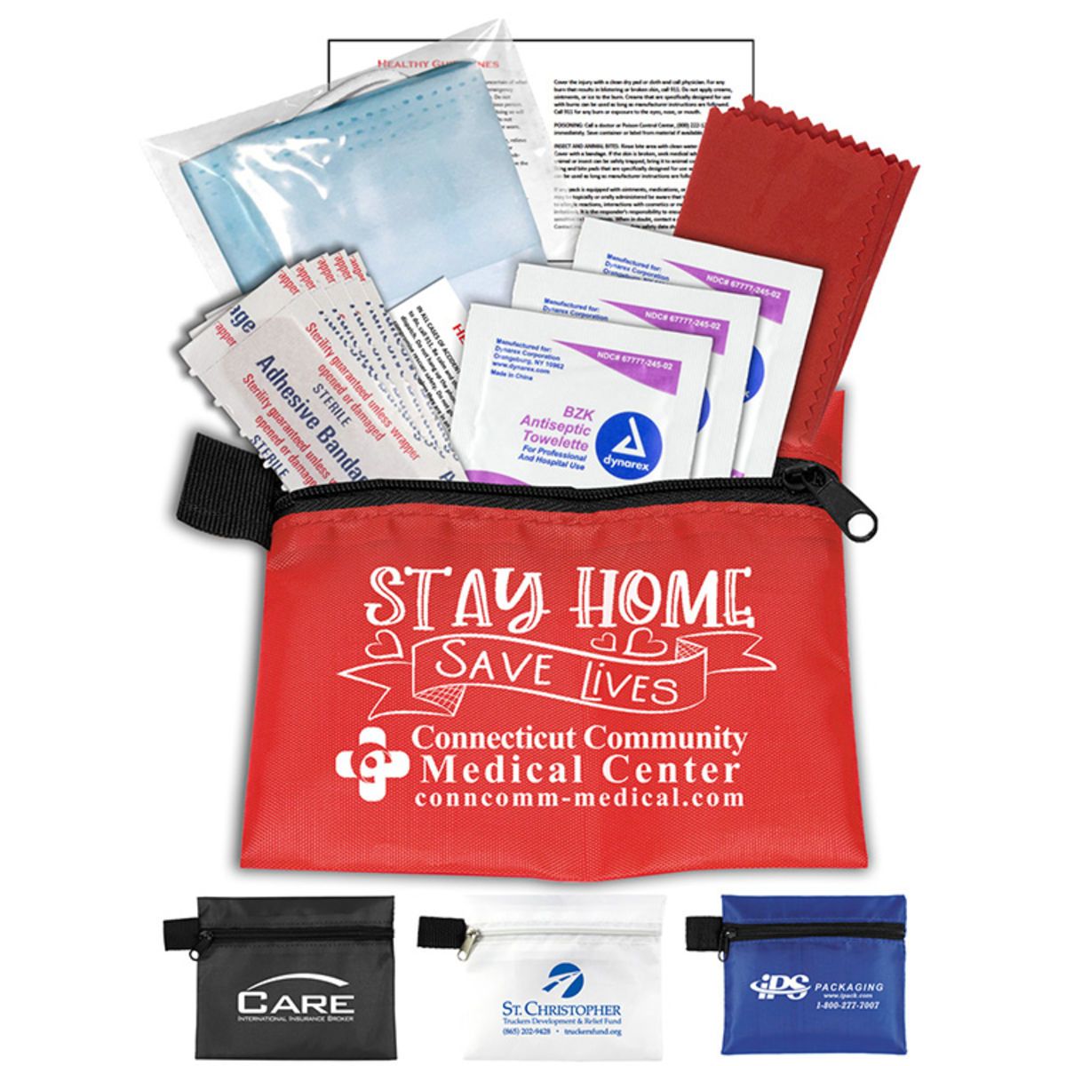 "ORERON" 11 Pcs Antiseptic and Protective First Aid Kit in Zipper Pouch