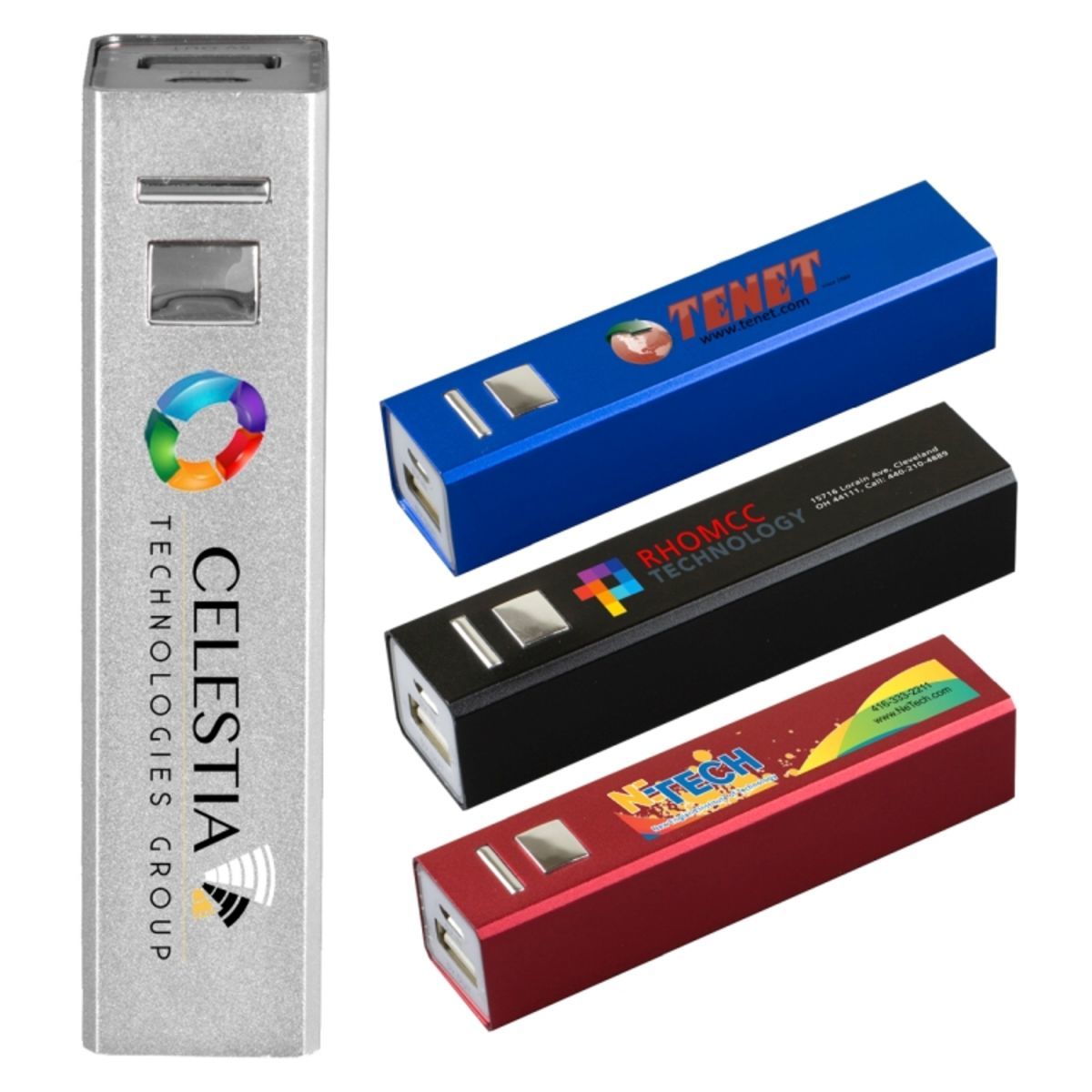 "In Charge Alloy" UL Listed Aluminium 2200 mAh Lithium Ion Portable Power Bank Charger