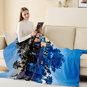 “CORDOVA” Sherpa 88” x 104” Blanket - Full Color
