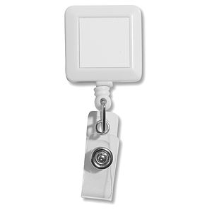 "Kent VL" 30” Cord Square Retractable Badge Reel and Badge Holder with Metal Slip Clip Attachment