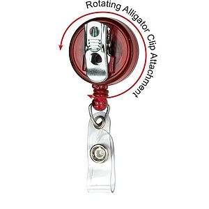 "Bellefontaine VL" 30” Cord Round Retractable Badge Reel and Badge Holder with Rotating Alligator Cl