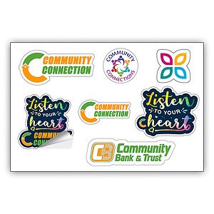 "CustomCut ™" Full Color Custom Shape Removable Vinyl Sticker Sheets (4"x 6")