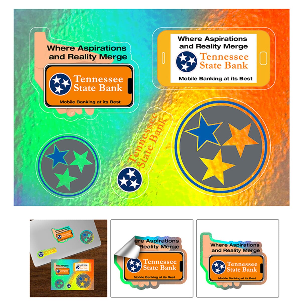 “CUSTOMCUT™” 5” x 7” Full Color Custom Shape Removable Vinyl Sticker Sheets