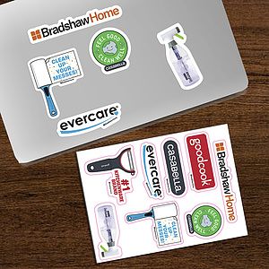 "CustomCut ™"Full Color Custom Shape Removable Vinyl Sticker Sheets (6"x 8")