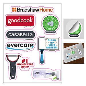 "CustomCut ™"Full Color Custom Shape Removable Vinyl Sticker Sheets (6"x 8")