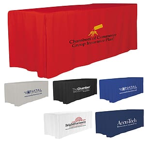 "Omaha Six" 4-Sided Fitted Style Table Covers & Table Throws (Spot Color Print) / Fits 6 ft Table