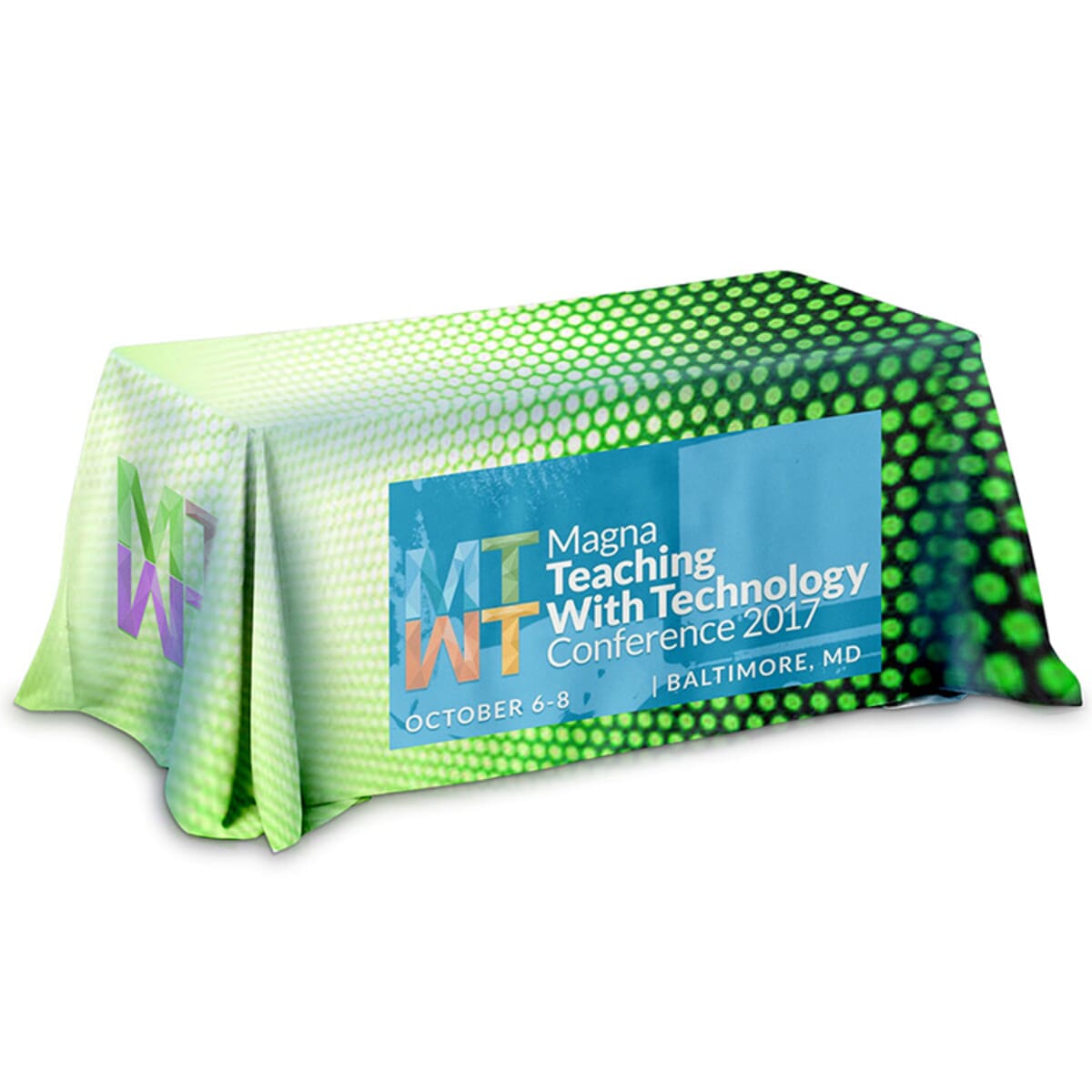 "Marengo OS Six" 3-Sided Throw Style Table Covers All Over Full Color Dye Sublimation Imprint - Fits