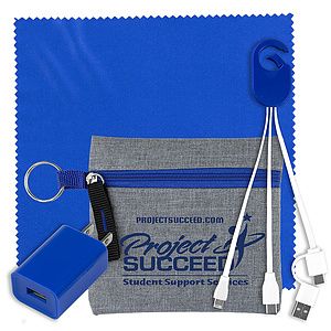 "Sundale" Mobile Tech Kit Charging Cables, Microfiber & Charging Cables in Zipper Kit