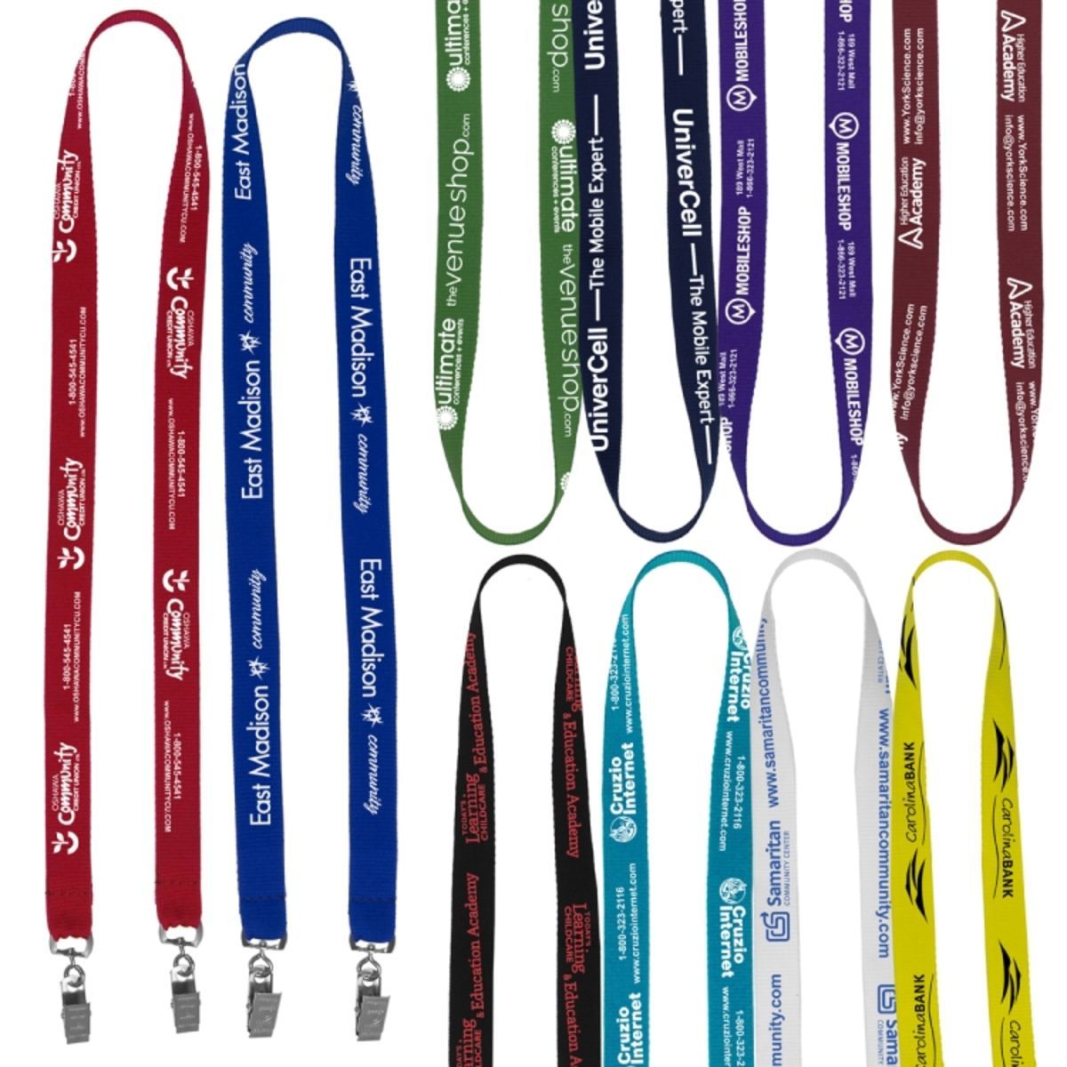 CULVER 34 Width Dual Attachment Silkscreen Polyester Lanyard