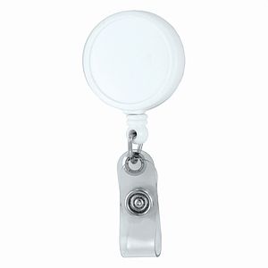 "Worthington VL" 30” Cord Round Jumbo Imprint Retractable Badge Reel and Badge Holder with Metal Sli
