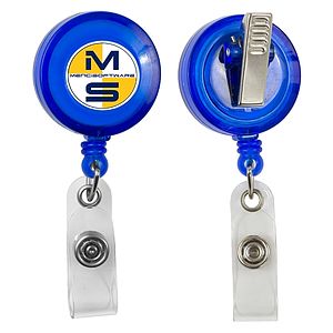 30""Worthington VL" 30” Cord Round Jumbo Imprint Retractable Badge Reel and Badge Holder with Metal