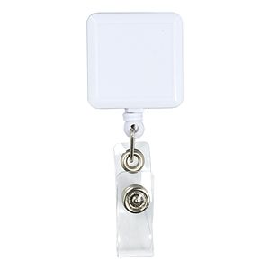 "Kent VL" 30” Cord Square Retractable Badge Reel and Badge Holder with Metal Slip Clip Attachment