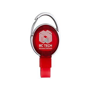 PVC FREE RECYCLED PLASTIC CARABINER BADGE REEL W/METAL CLIP (Patent US 11,974,638 B1)