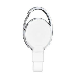 PVC FREE RECYCLED PLASTIC CARABINER BADGE REEL W/METAL CLIP (Patent US 11,974,638 B1)