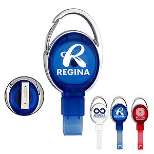 PVC FREE RECYCLED PLASTIC CARABINER BADGE REEL W/METAL CLIP (Patent US 11,974,638 B1)