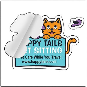 "CustomCut ™" Full Color Custom Shape Removable Vinyl Stickers In Singles