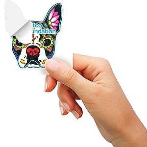 "CustomCut ™" Full Color Custom Shape Removable Vinyl Stickers In Singles