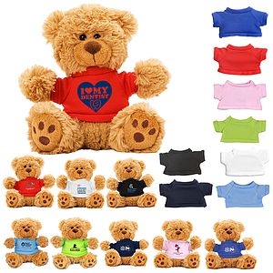 Ted T. Bear” 6” Plush Teddy Bear With Choice of T-Shirt Color
