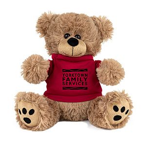 "FRED E. BEAR" LARGE 8" Plush Teddy Bear With Choice of T-Shirt Color