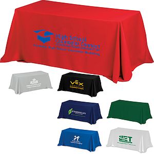 "Zenyatta Eight" 4-Sided Throw Style Table Covers & Table Throws (Spot Color Print) / Fits 8 ft Tabl