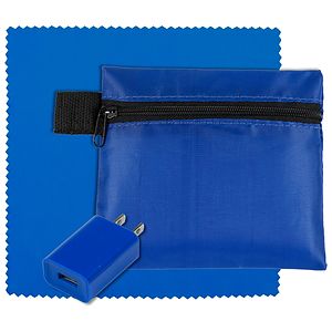 "TECHPACK" Tech Hom and Travel Kit with Microfiber Cleaning Cloth and US Wall Charger