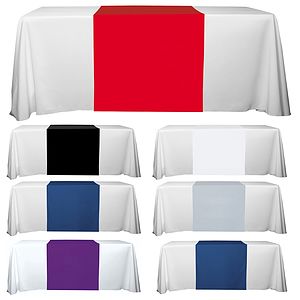"Roger Eight" 90" L Table Runners (Spot Color Print) / Accommodates 3 ft Table and Larger