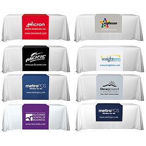 "Roger Eight" 90" L Table Runners (Spot Color Print) / Accommodates 3 ft Table and Larger