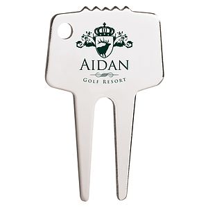 Silver-Tone Divot Repair Tool