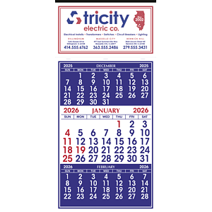 3-Month Display Apron Calendar