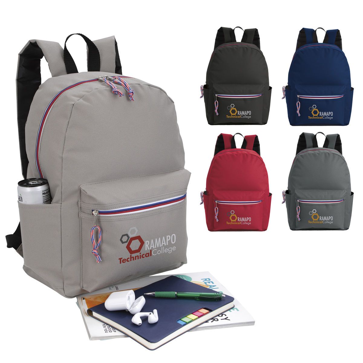 Tricolor zipper backpack Inkmule
