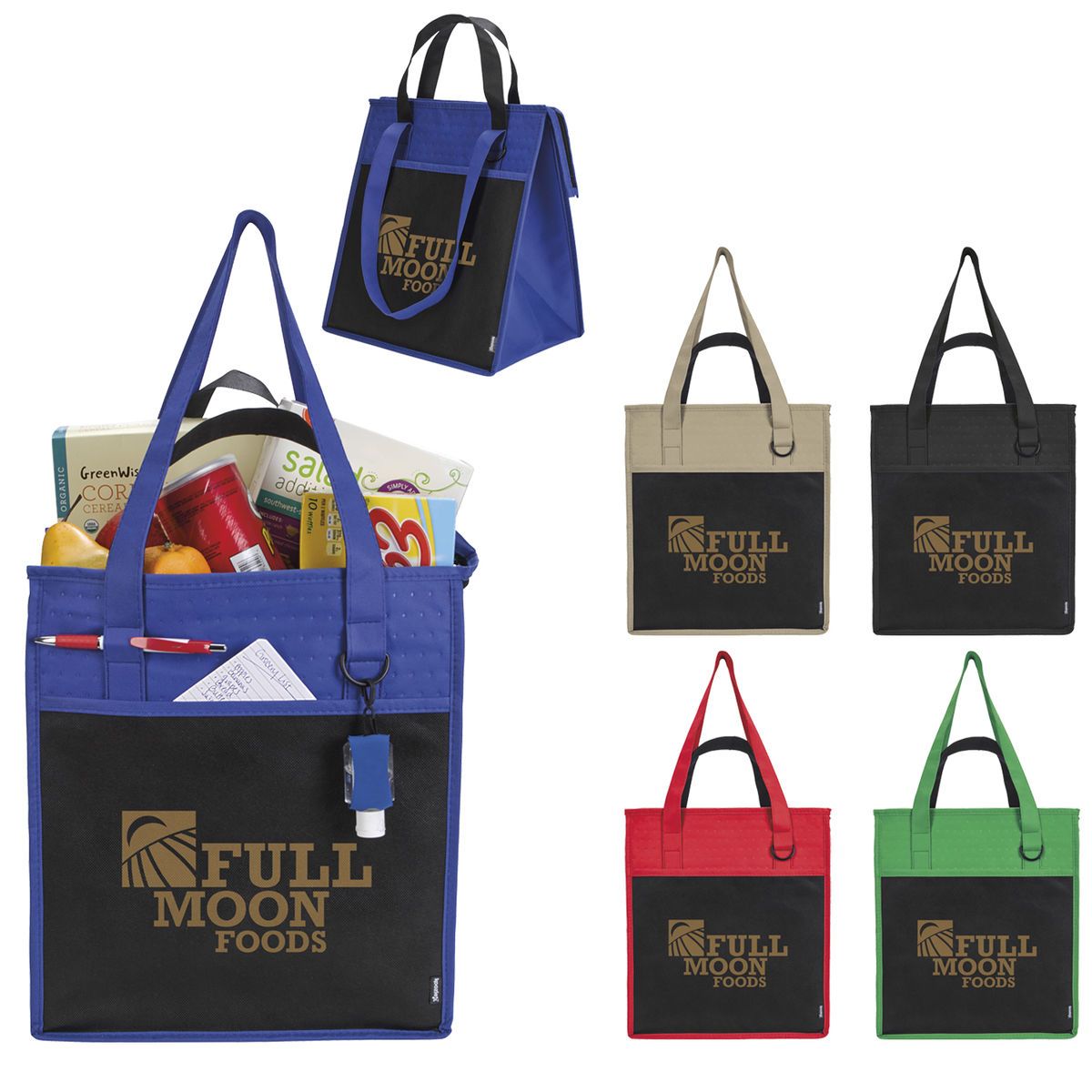 Promotional Koozie insulated supermarket tote Personalized With Your