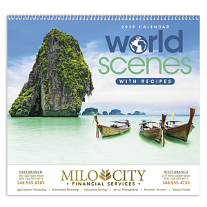 Triumph® Calendars World Scenes with Recipe Calendar