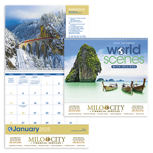 Triumph® Calendars World Scenes with Recipe Calendar