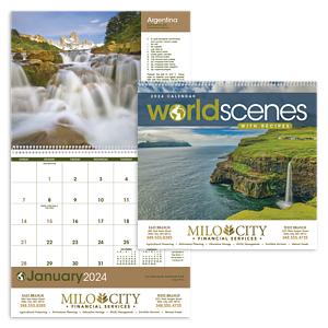 Triumph® Calendars World Scenes with Recipe Calendar