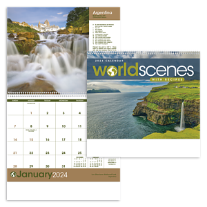 Triumph® Calendars World Scenes with Recipe Calendar