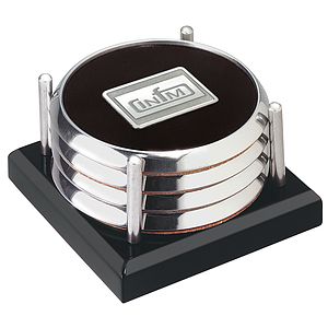 Four Coasters with Black Acrylic Tray