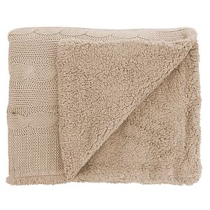 Cable Knit Sherpa Blanket