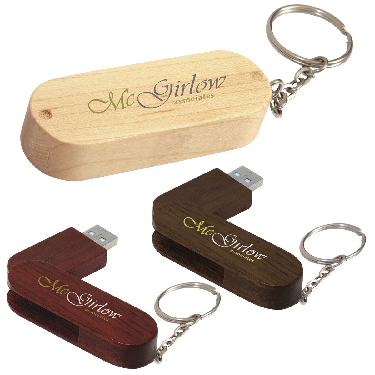 2 gb bamboo bullet keyring usb 2.0 flash drive Brandextenders