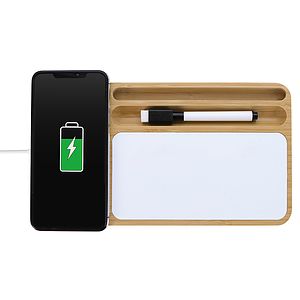 Bamboo 10W Wireless Charging Base with Dry Erase Board