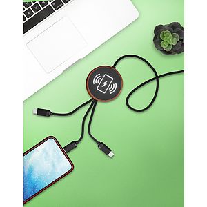 SCX Innovative Design™ 5-in-1 Bamboo 5W Wireless Charging Cable