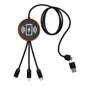 SCX Design™ 5-in-1 Bamboo 5W Wireless Charging Cable