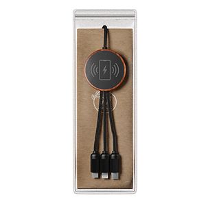 SCX Design™ 5-in-1 Bamboo 5W Wireless Charging Cable