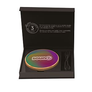 SCX Innovative Design™ Full-Color Bamboo 15W Wireless Charger